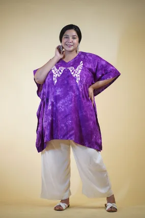 Purple Rayon TieDyeKurta - Cygnets