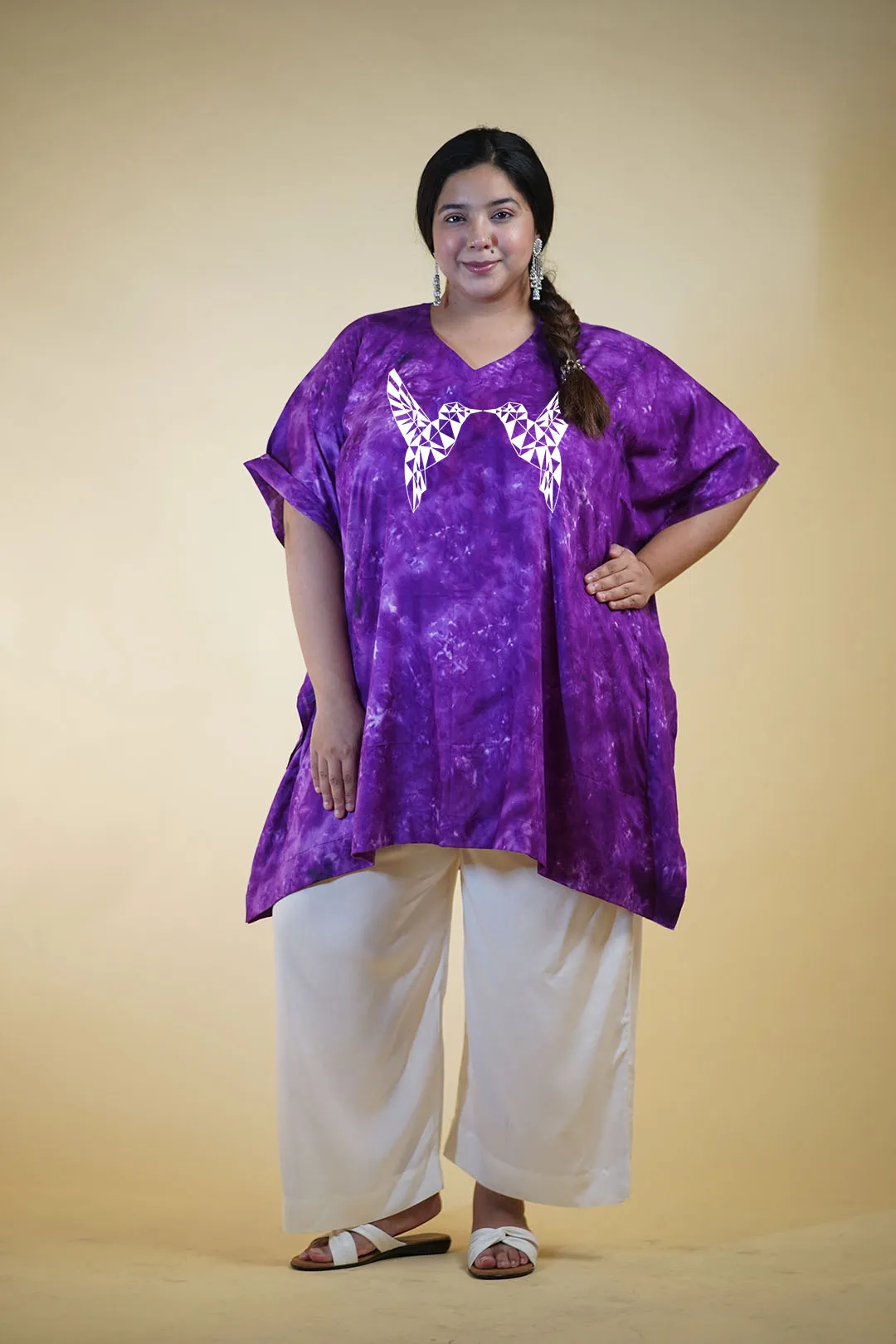 Purple Rayon TieDyeKurta - Cygnets