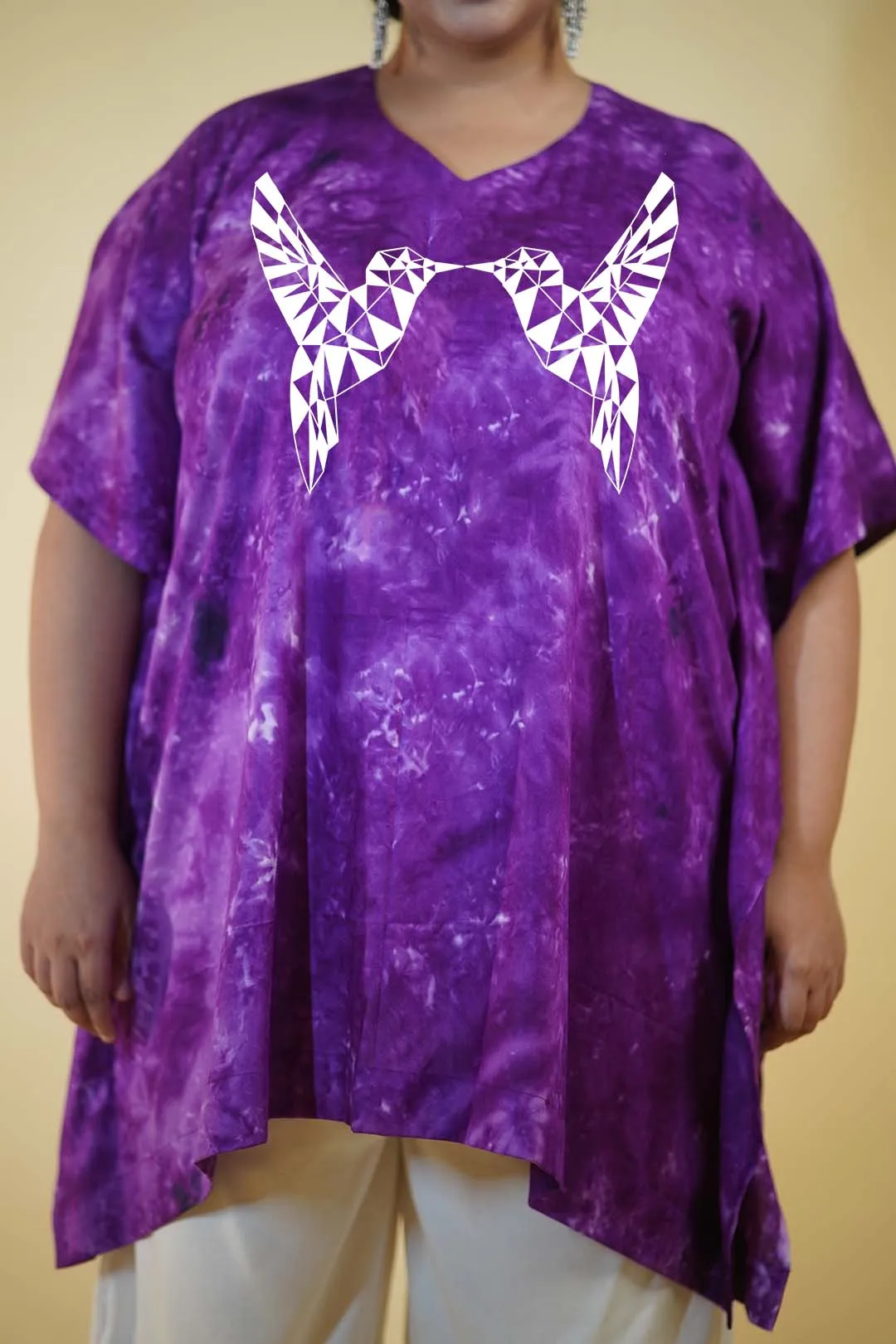 Purple Rayon TieDyeKurta - Cygnets