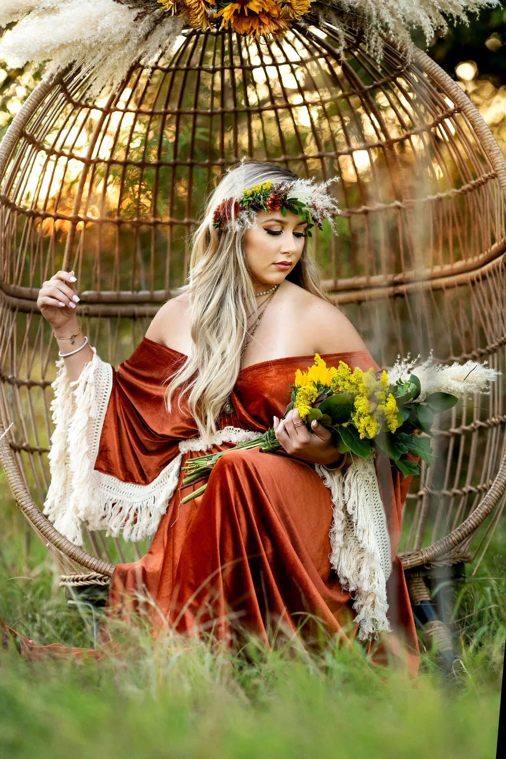 "Delores" - Beautiful velvet boho inspired gown - (TEEN-ADULT)