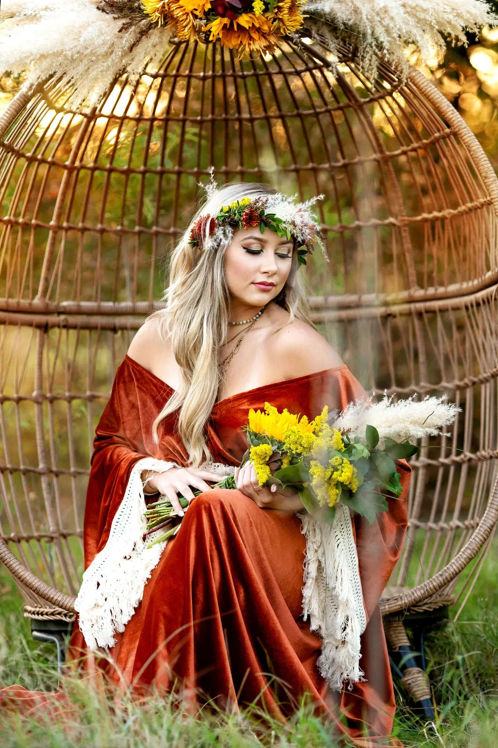 "Delores" - Beautiful velvet boho inspired gown - (TEEN-ADULT)
