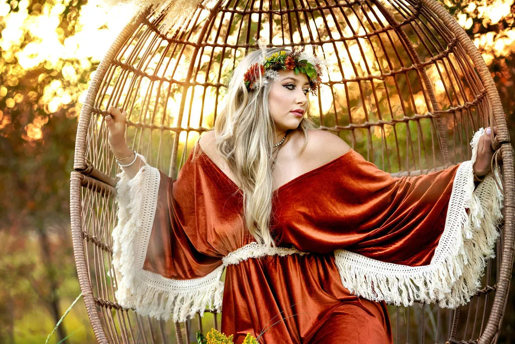 "Delores" - Beautiful velvet boho inspired gown - (TEEN-ADULT)