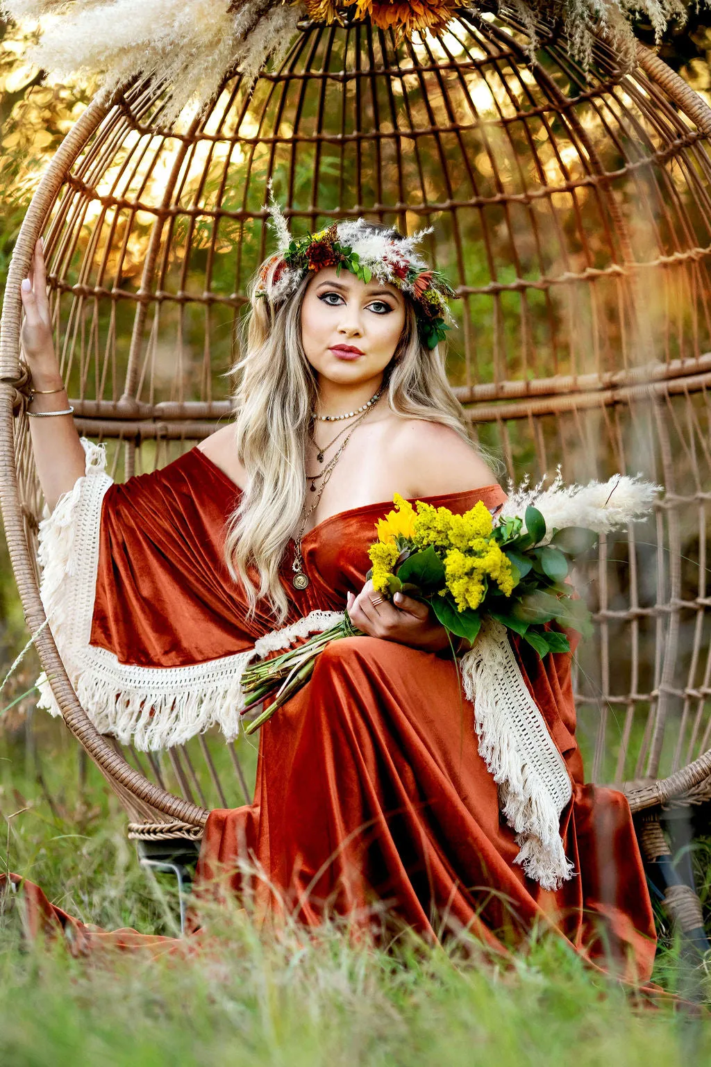 "Delores" - Beautiful velvet boho inspired gown - (TEEN-ADULT)
