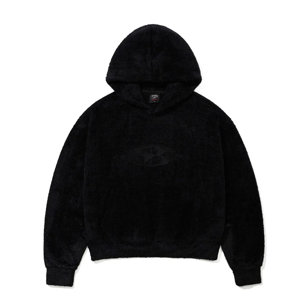 RABBIT FUR HOODIE BLACK