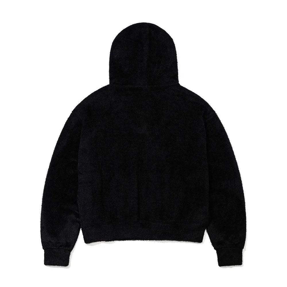 RABBIT FUR HOODIE BLACK