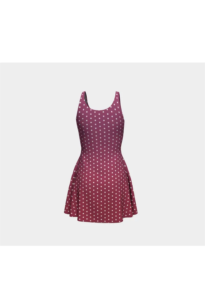 Raspberry Polka Dot Flare Dress