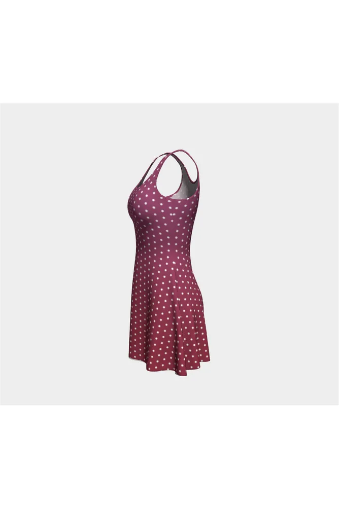 Raspberry Polka Dot Flare Dress