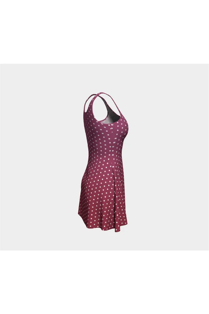 Raspberry Polka Dot Flare Dress