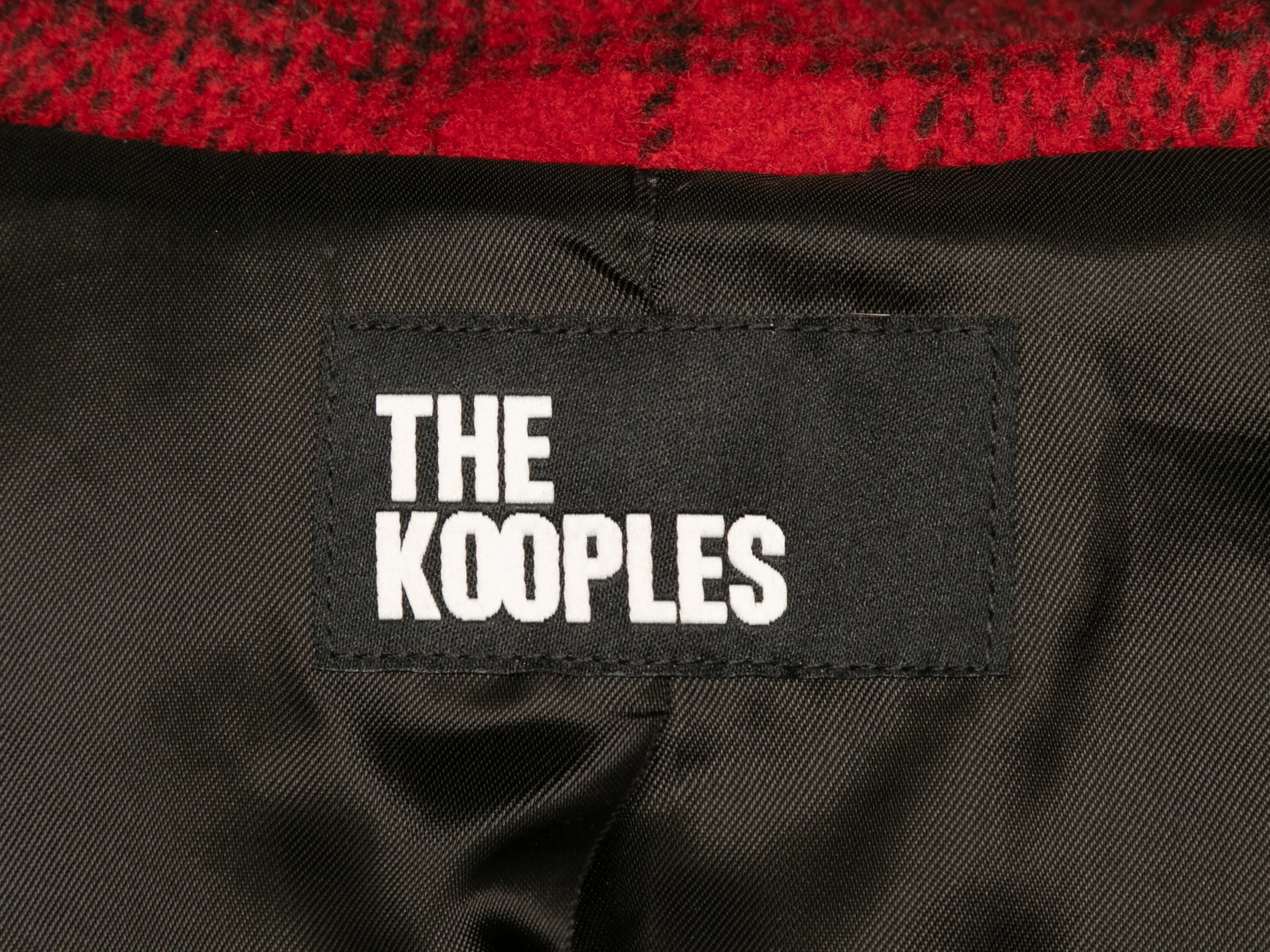 Red & Black The Kooples Wool Plaid Jacket Size US M