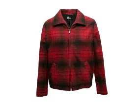 Red & Black The Kooples Wool Plaid Jacket Size US M