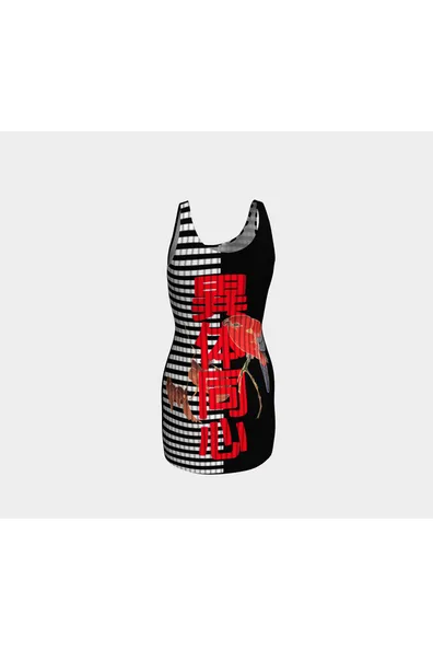 Red Parrot on the Branch of a Tree Bodycon Dress
