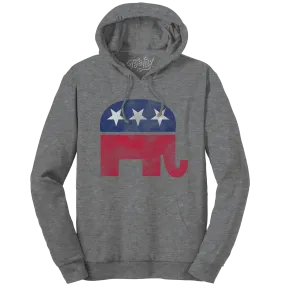 Republican Elephant Hooded Sweatshirt - Oxford Gray