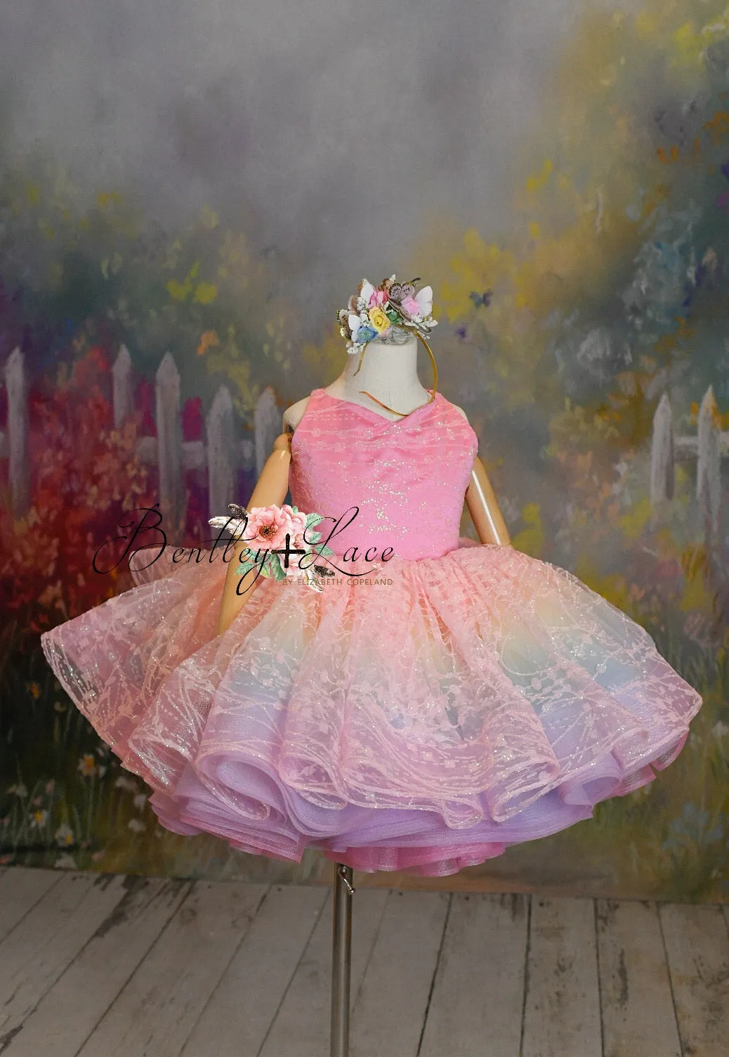 Retired rental euc "Pink Daydream" -  Petal Short Length Dress ( 6 Year - Petite 7 Year)