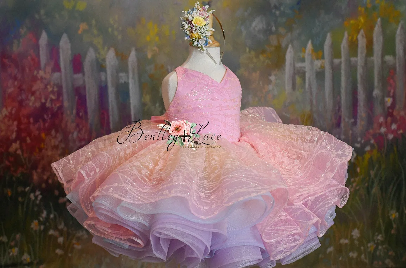 Retired rental euc "Pink Daydream" -  Petal Short Length Dress ( 6 Year - Petite 7 Year)