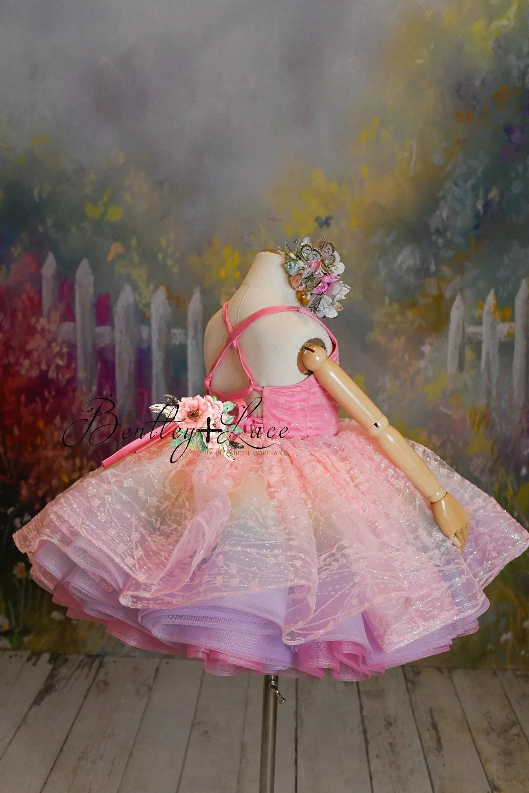 Retired rental euc "Pink Daydream" -  Petal Short Length Dress ( 6 Year - Petite 7 Year)
