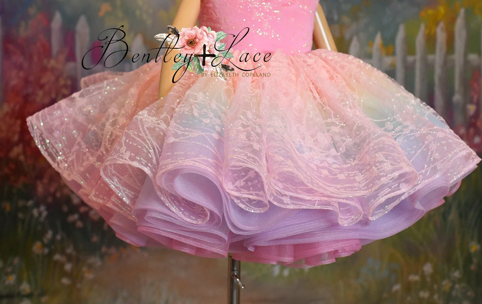 Retired rental euc "Pink Daydream" -  Petal Short Length Dress ( 6 Year - Petite 7 Year)