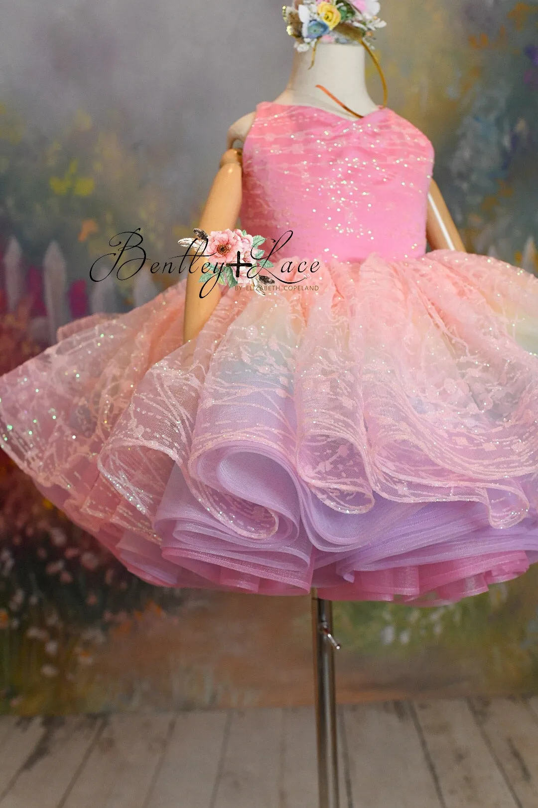 Retired rental euc "Pink Daydream" -  Petal Short Length Dress ( 6 Year - Petite 7 Year)