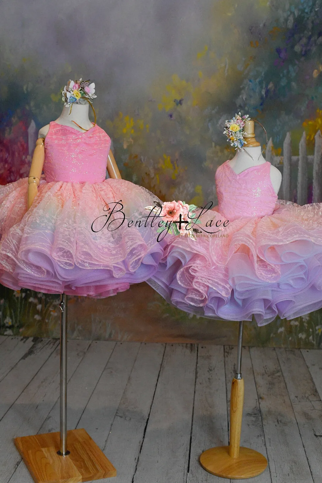 Retired rental euc "Pink Daydream" -  Petal Short Length Dress ( 6 Year - Petite 7 Year)