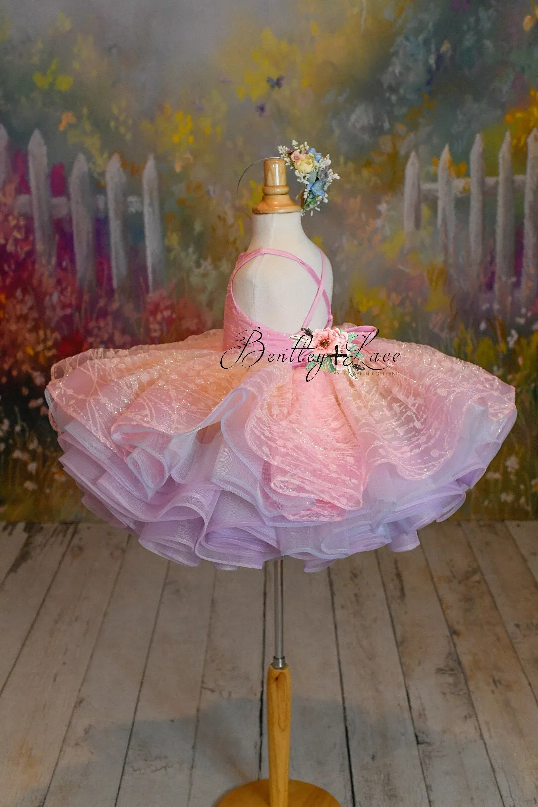 Retired rental euc "Pink Daydream" -  Petal Short Length Dress ( 6 Year - Petite 7 Year)