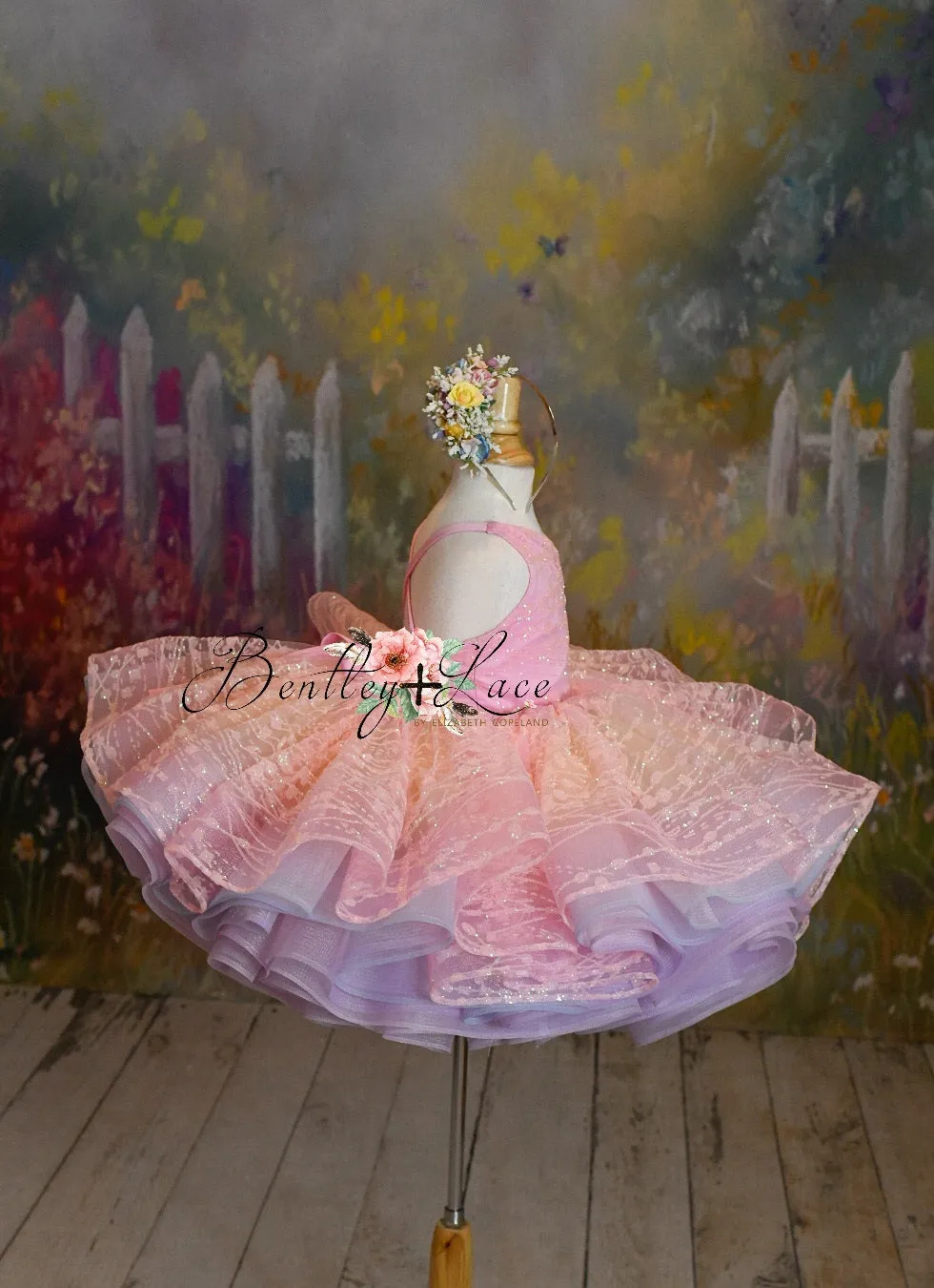 Retired rental euc "Pink Daydream" -  Petal Short Length Dress ( 6 Year - Petite 7 Year)