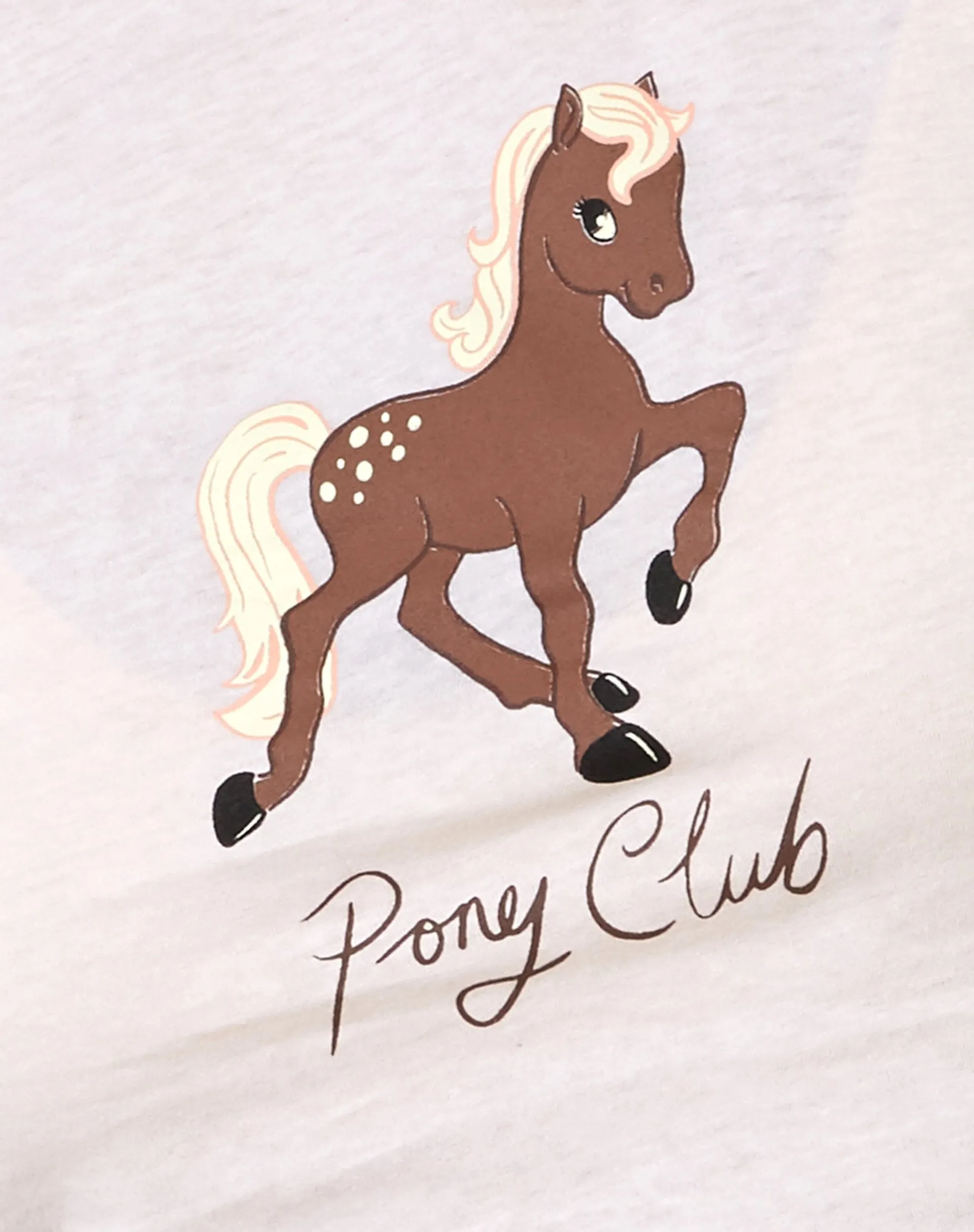 Ringer Tee in Winter White Bind Cocoa Pony Club