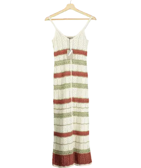 River Island Cream Knit Crochet Maxi Dress UK XS