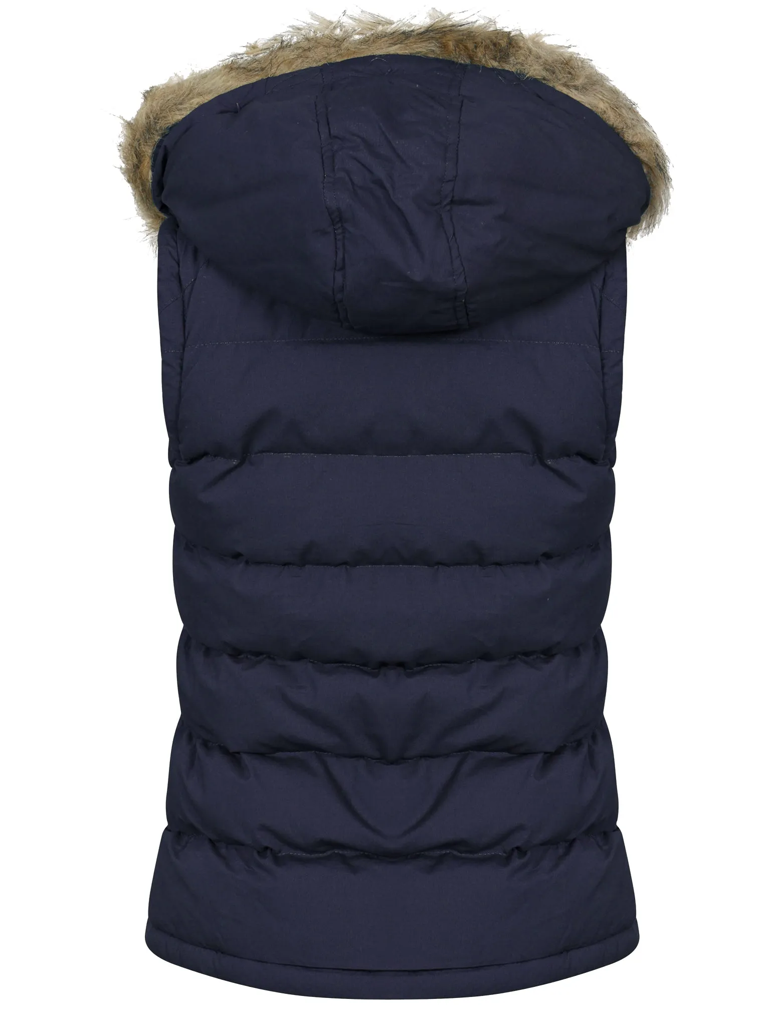 Roxi Fur Trim Hood Padded Gilet in Midnight Blue - Tokyo Laundry