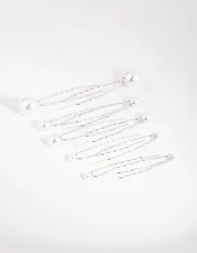 Silver Pearl Hair Pin Pack