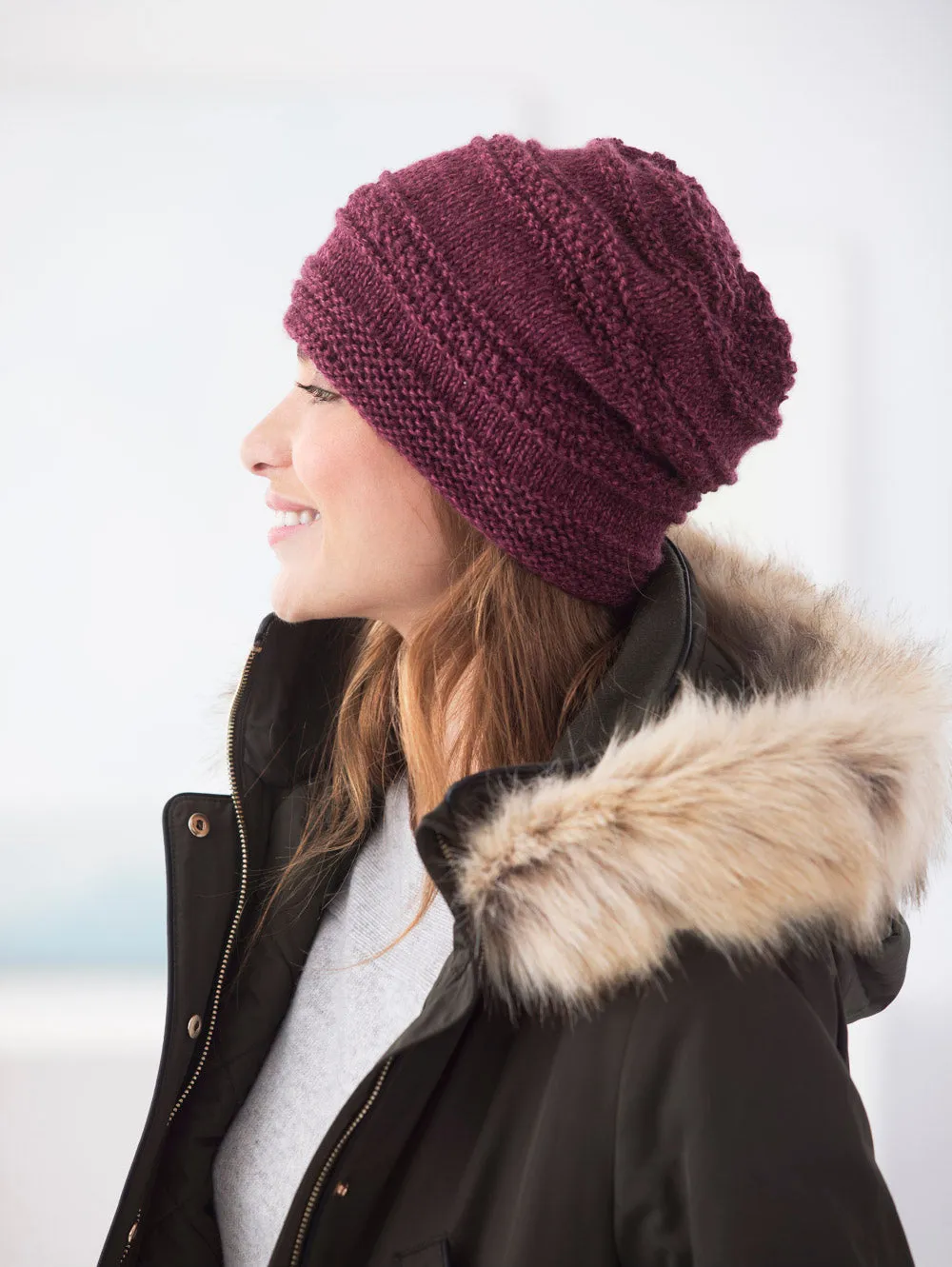 Simple Texture Slouch Hat (Knit) - Version 1