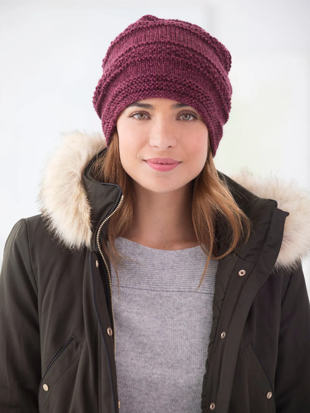 Simple Texture Slouch Hat (Knit) - Version 1