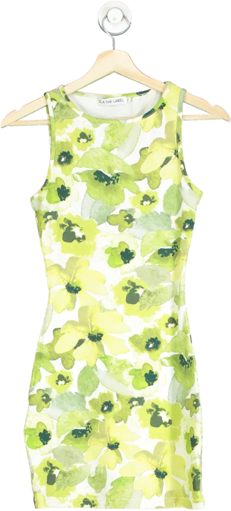 SLA The Label Green Floral Sleeveless Bodycon Dress UK XS