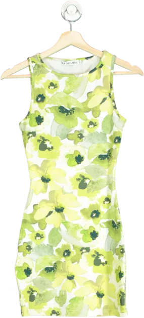 SLA The Label Green Floral Sleeveless Bodycon Dress UK XS