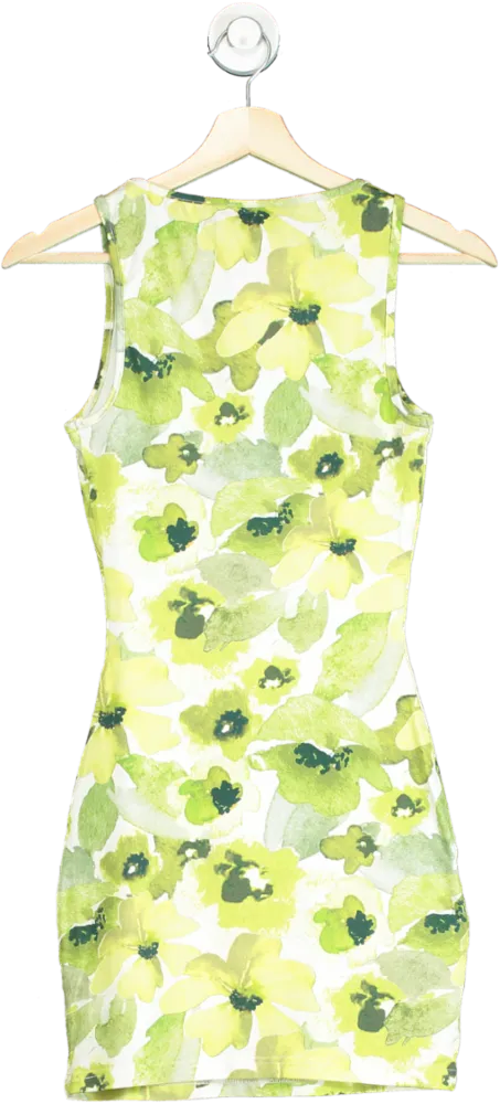 SLA The Label Green Floral Sleeveless Bodycon Dress UK XS
