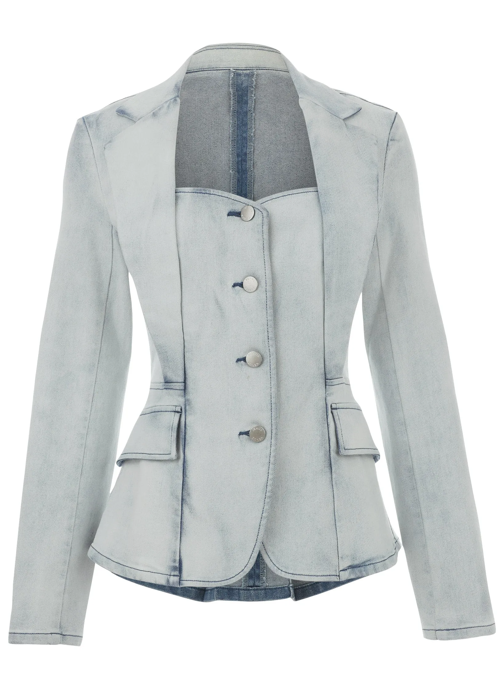 Sweetheart Denim Blazer - Light Wash