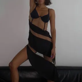 TastyHottie - Aria Patchwork See Through Sexy Mini Dress