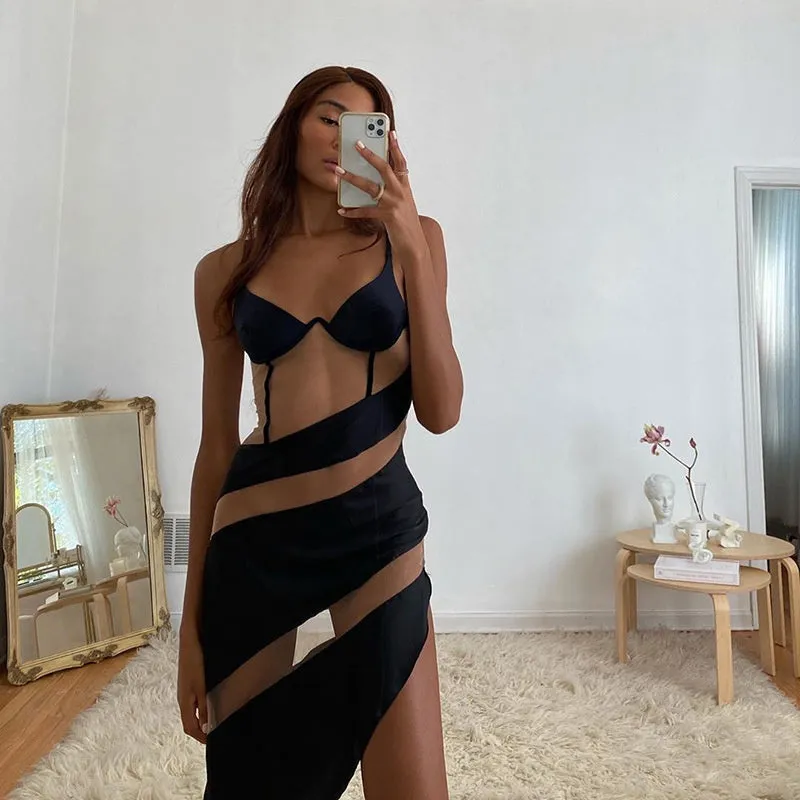 TastyHottie - Aria Patchwork See Through Sexy Mini Dress