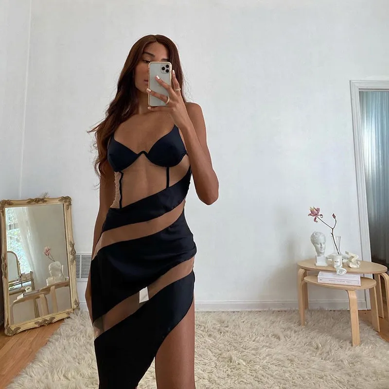 TastyHottie - Aria Patchwork See Through Sexy Mini Dress