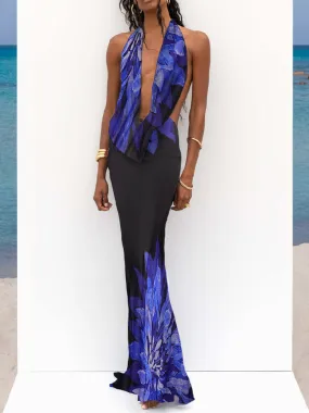 TastyHottie - Priscilla Print Mesh See Through Bodycon Maxi Dress