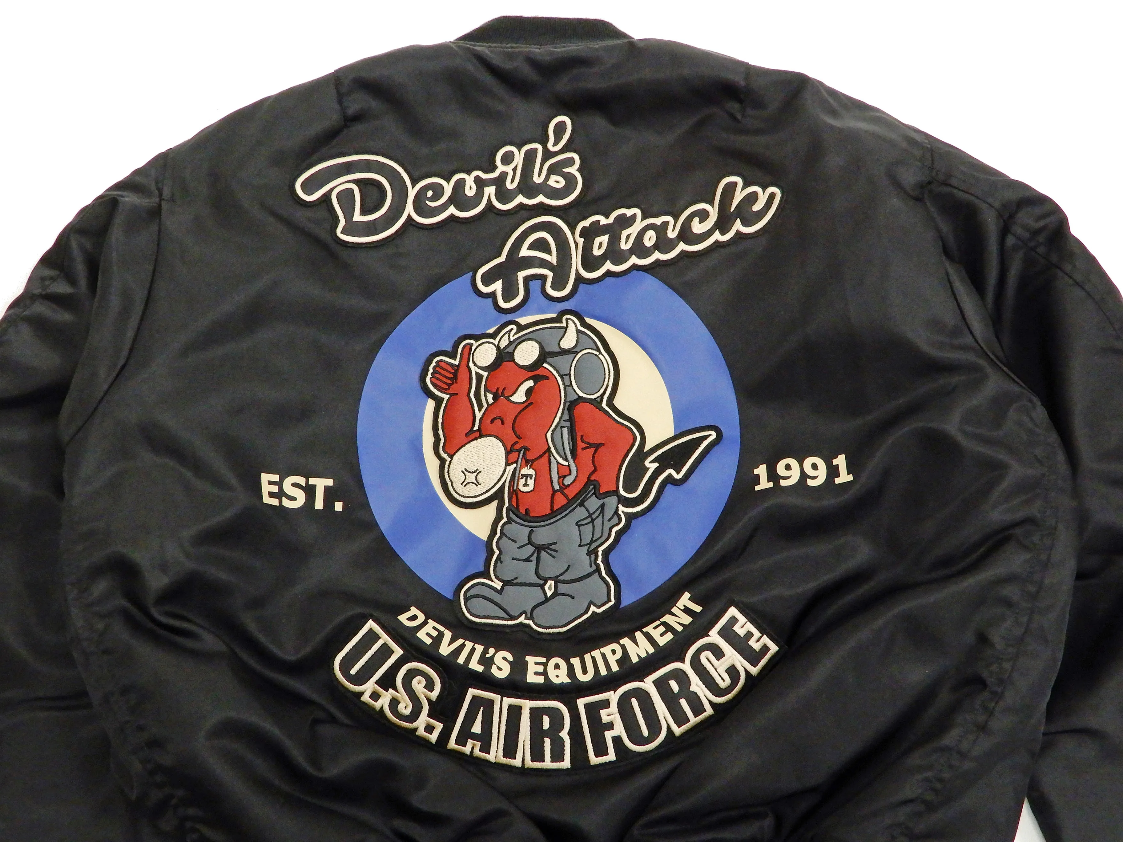 Tedman MA-1 Flight Jacket Men's Custom MA1 Bomber with Patches Printed TMA-550 Black
