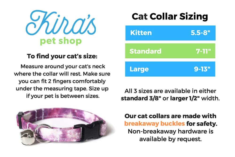 Thin Rainbow Stripes Cat Collar