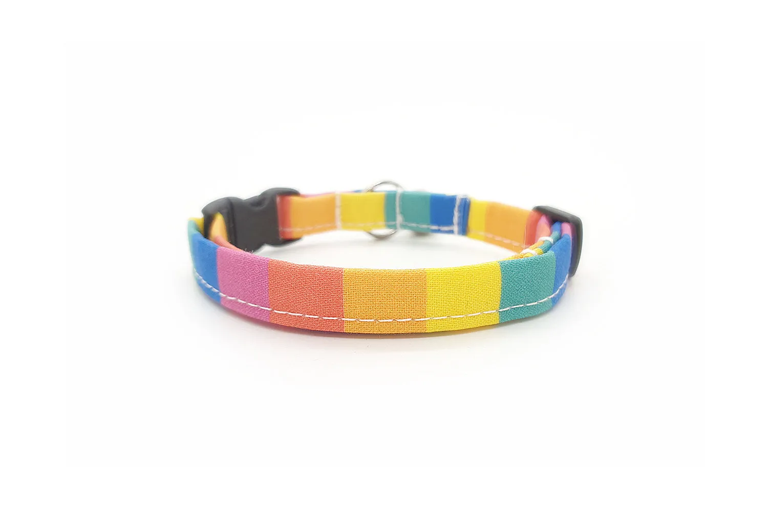 Thin Rainbow Stripes Cat Collar