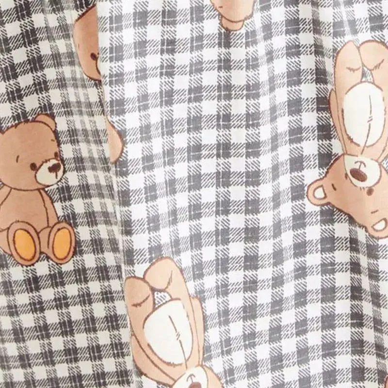 Toddler Girl's Casual Dress with Bear Print Design