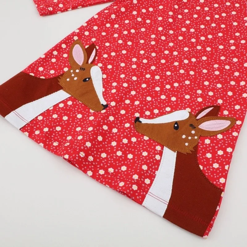 Toddler Girl's Long Sleeve Christmas Red Dress