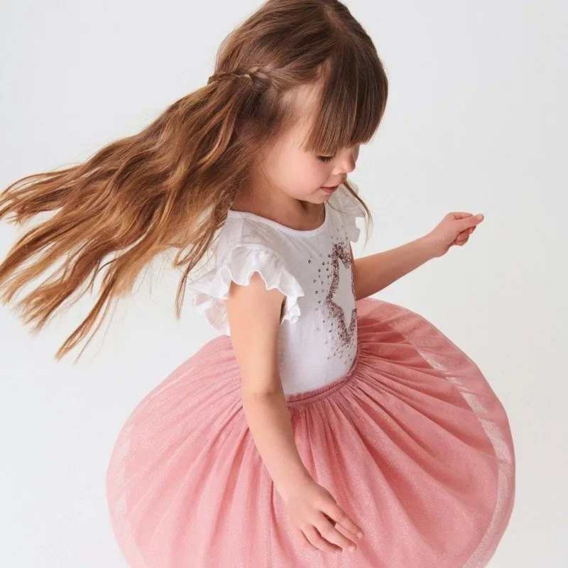 Toddler Girl's Short Sleeve Star Design Dress