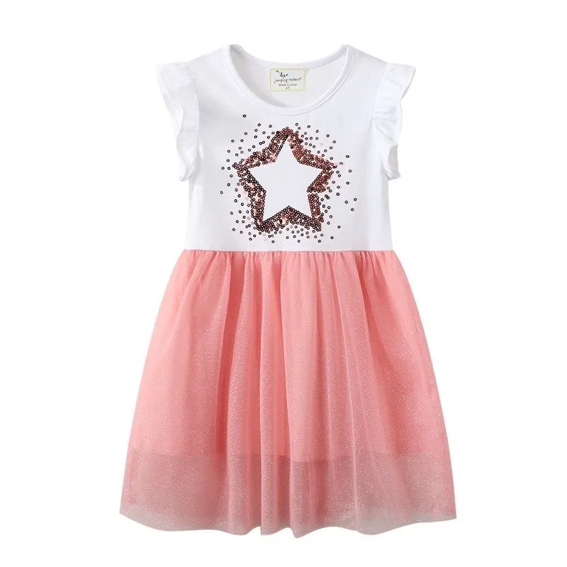 Toddler Girl's Short Sleeve Star Design Dress