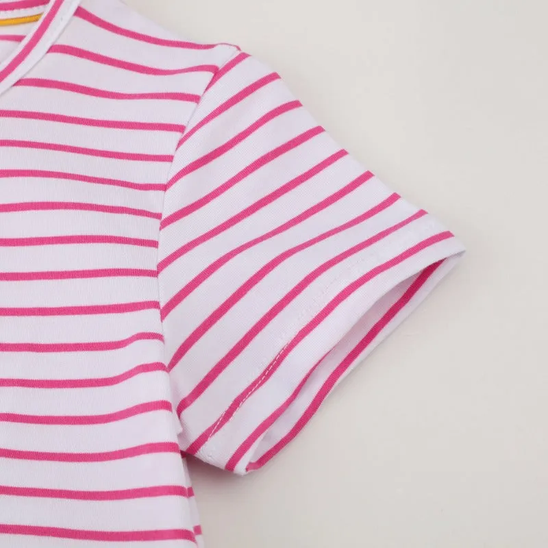 Toddler Girl's Striped Giraffe Print Dress