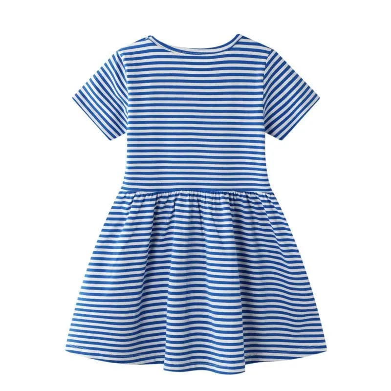 Toddler Girls Striped Rainbow Pattern Dress