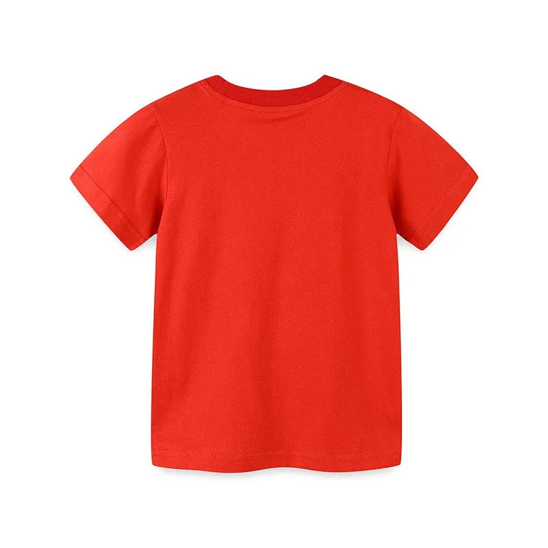 Toddler/Kid Boy's Cartoon Red Cotton Tee