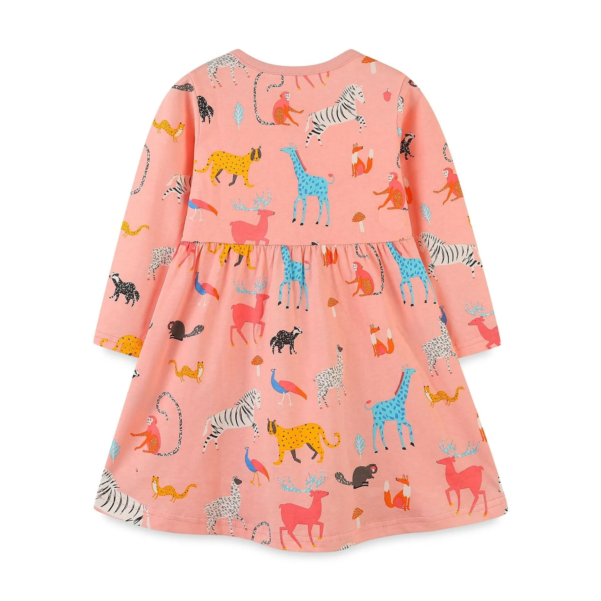 Toddler/Kid Girl's All-over Animal Print Design Pink Dress