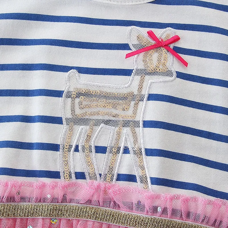 Toddler/Kid Girl's Animal Print Pink Lace Dress